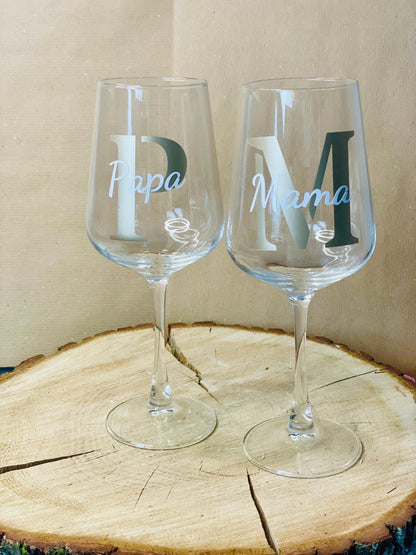 Weinglas personalisiert mit Namen, Weißweinglas Vinylplott Gravur, Geschenk Hochzeit Geburtstag, DasGlueckswerk, Küche & Genuss, Wine Glasses, glas