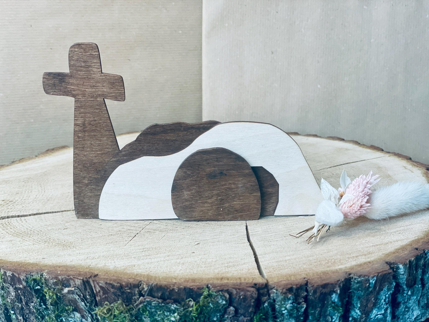 Christliche osterszene „Auferstehung“ aus Holz Das Glückswerk