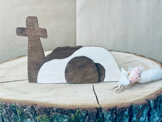 Christliche osterszene „Auferstehung“ aus Holz Das Glückswerk