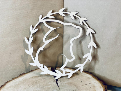 olz-Osterhasen-Kranz 25 cm – Türdekoration, rustikale Frühlings- und Osterdekoration Das Glückswerk