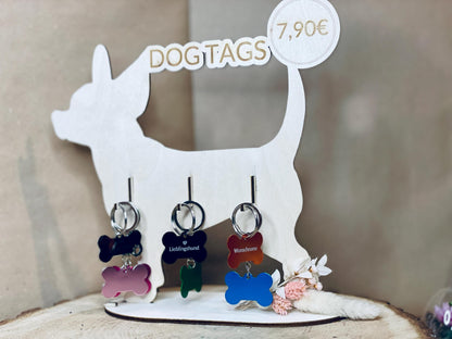 Hundemarke Knochen mit Namensgravur, verschiedene Farben, Adresse Telefonnummer Hundehalsband, DasGlueckswerk, Tierfreunde, Pet Charms & Bells, metall