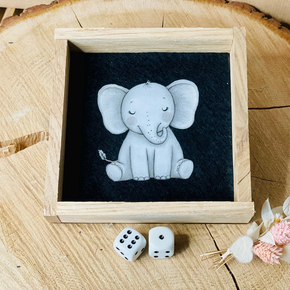 Würfelschale für würfelspiele aus Holz 17x17cm Hundenapf Das Glückswerk