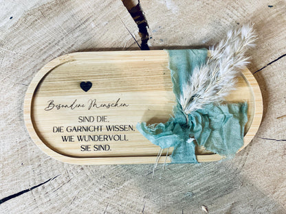 Holztablett Gravur Lieblingsmenschen, personalisierter Spruch, Geschenk Freundschaft, DasGlueckswerk, Dekoration, Greeting Cards, holz