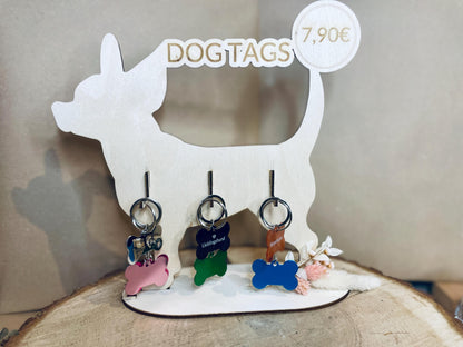 Hundemarke Knochen mit Namensgravur, verschiedene Farben, Adresse Telefonnummer Hundehalsband, DasGlueckswerk, Tierfreunde, Pet Charms & Bells, metall