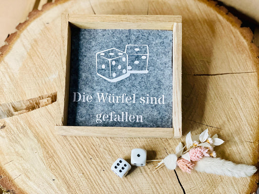 Würfelschale für würfelspiele aus Holz 17x17cm