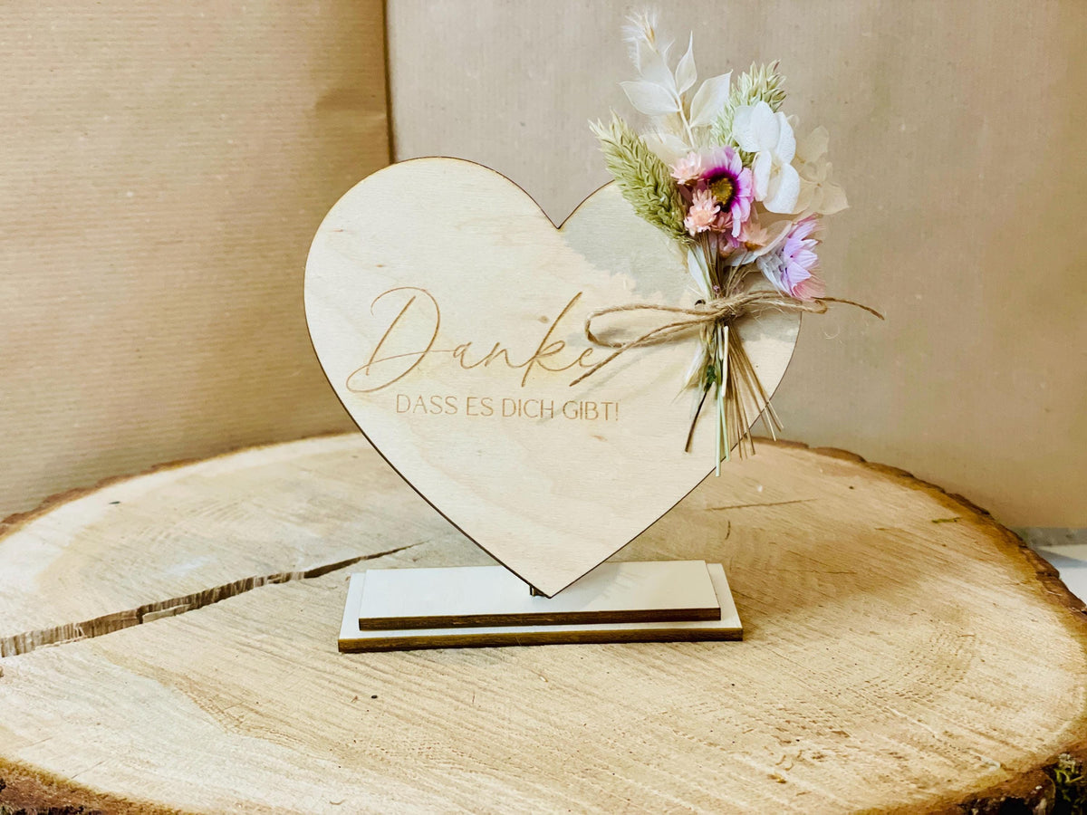 LASER SVG DATEI Dankeschön-Holzaufsteller „Danke, dass es dich gibt“ Perfekt für Diy-Projekte und Geschenke, DasGlueckswerk, Digitale Laserdateien, Greeting Cards, 