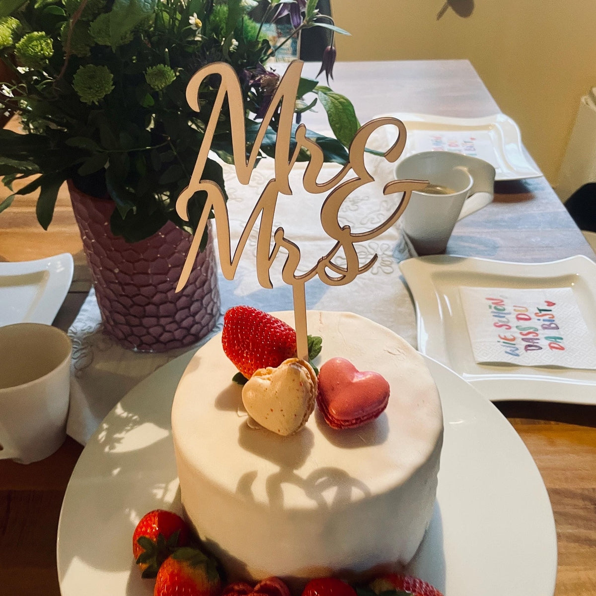 Cake topper mit 2 Namen aus Holz für die Hochzeitstorte cake Topper Das Glückswerk