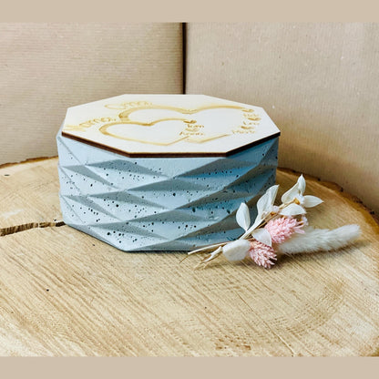 Betonkerze - herzliche schlichte edele Kerze zum verschenken zum Muttertag mit persönlicher GRavur der Kinder und Enkel, Outdoor-Kerze Betonkerze Das Glückswerk
