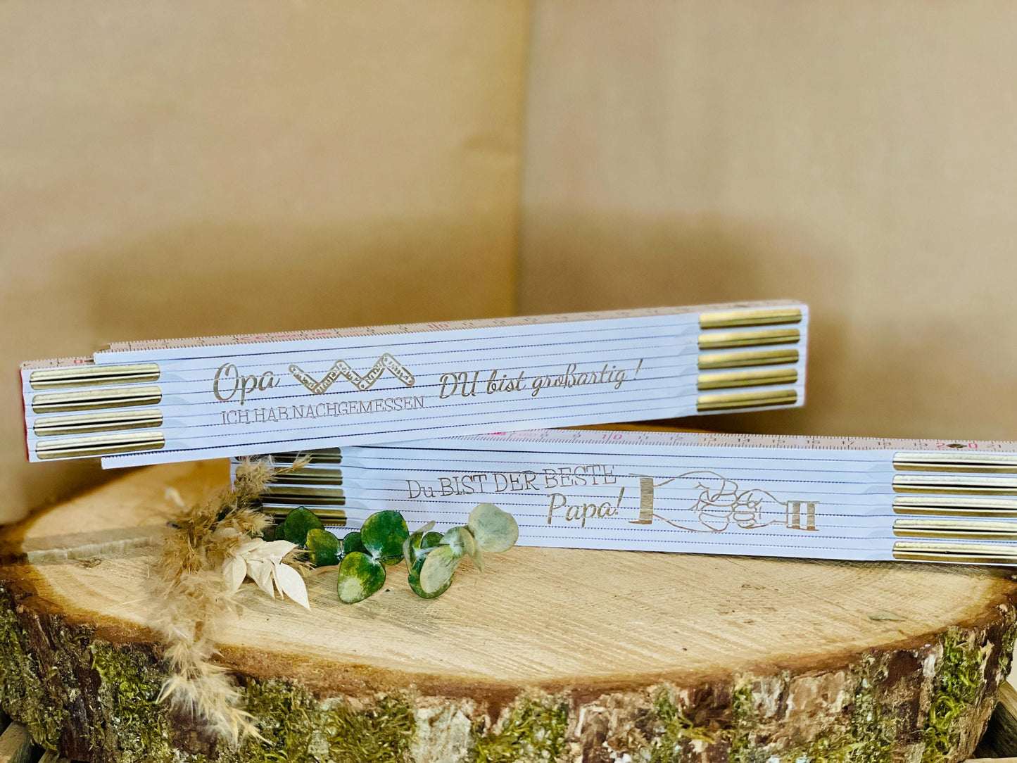 Zollstock mit Wuschgravur als Geschenk für Papa oder Opa