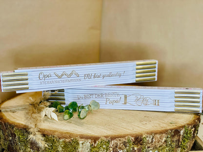 Zollstock mit Wunschgravur, personalisiertes Geschenk für Papa oder Opa, DasGlueckswerk, Personalisierte Geschenk, Tools, 