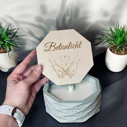 Betonkerze Nahaufnahme Glasfaserdocht