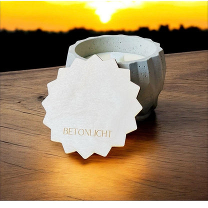 Edele eckige handmade Betonkerze „Betonlicht“ – langlebige Dekokerze mit Gravur, Dauerdocht für stimmungsvolles Licht Betonkerze Das Glückswerk