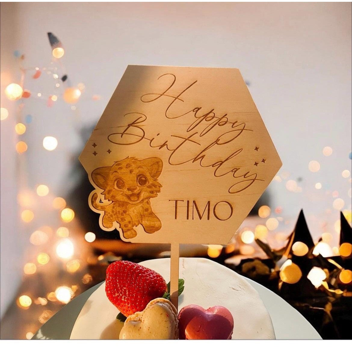 Cake Topper für die Geburtstorte für Kinder – Mit Tier und Personalisierung cake Topper Das Glückswerk