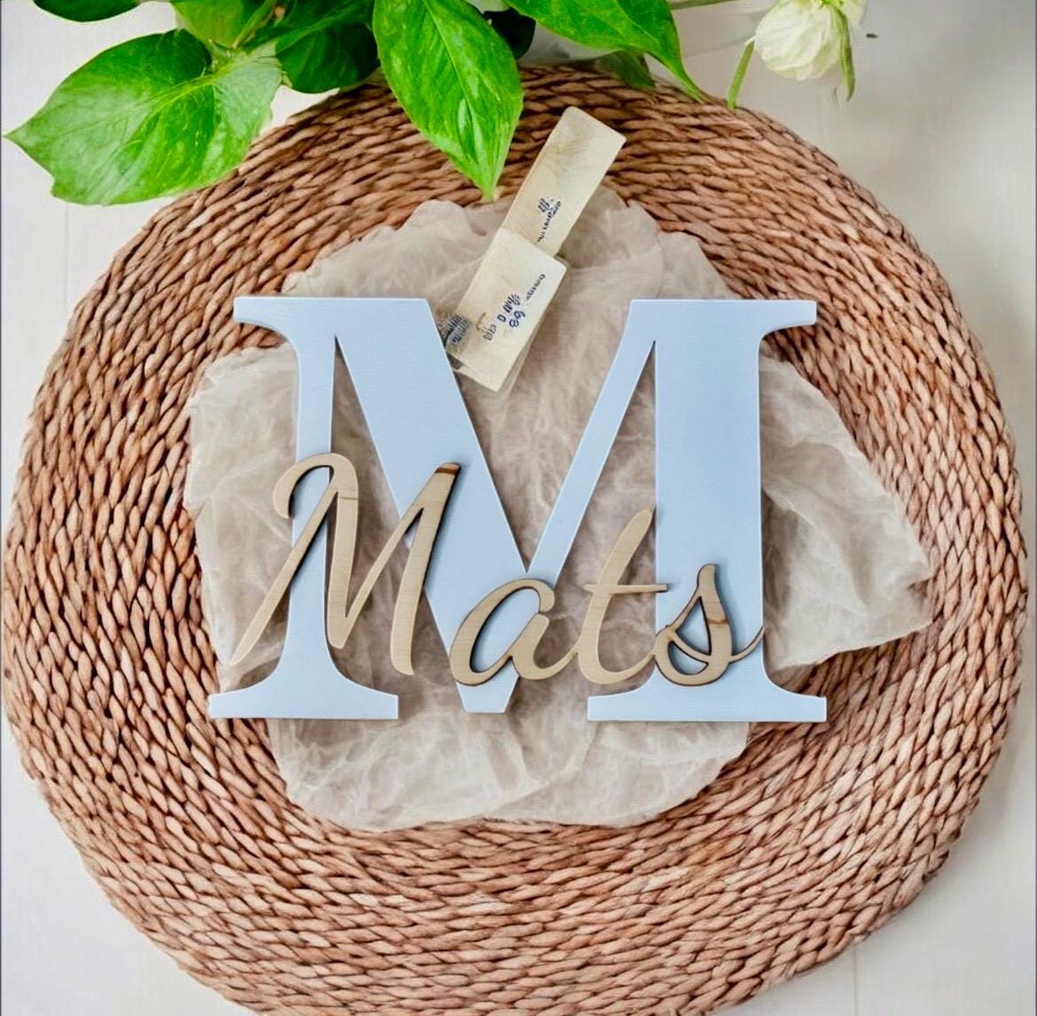 Namensschild Holz Türschild Kinderzimmer, personalisiert mit Wunschname, Geschenk zur Geburt, DasGlueckswerk, Geburtstag, Signs, Holz