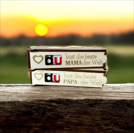 Schokoriegel case mit der Aufschrift "beste/r Oma Opa Papa Mama"