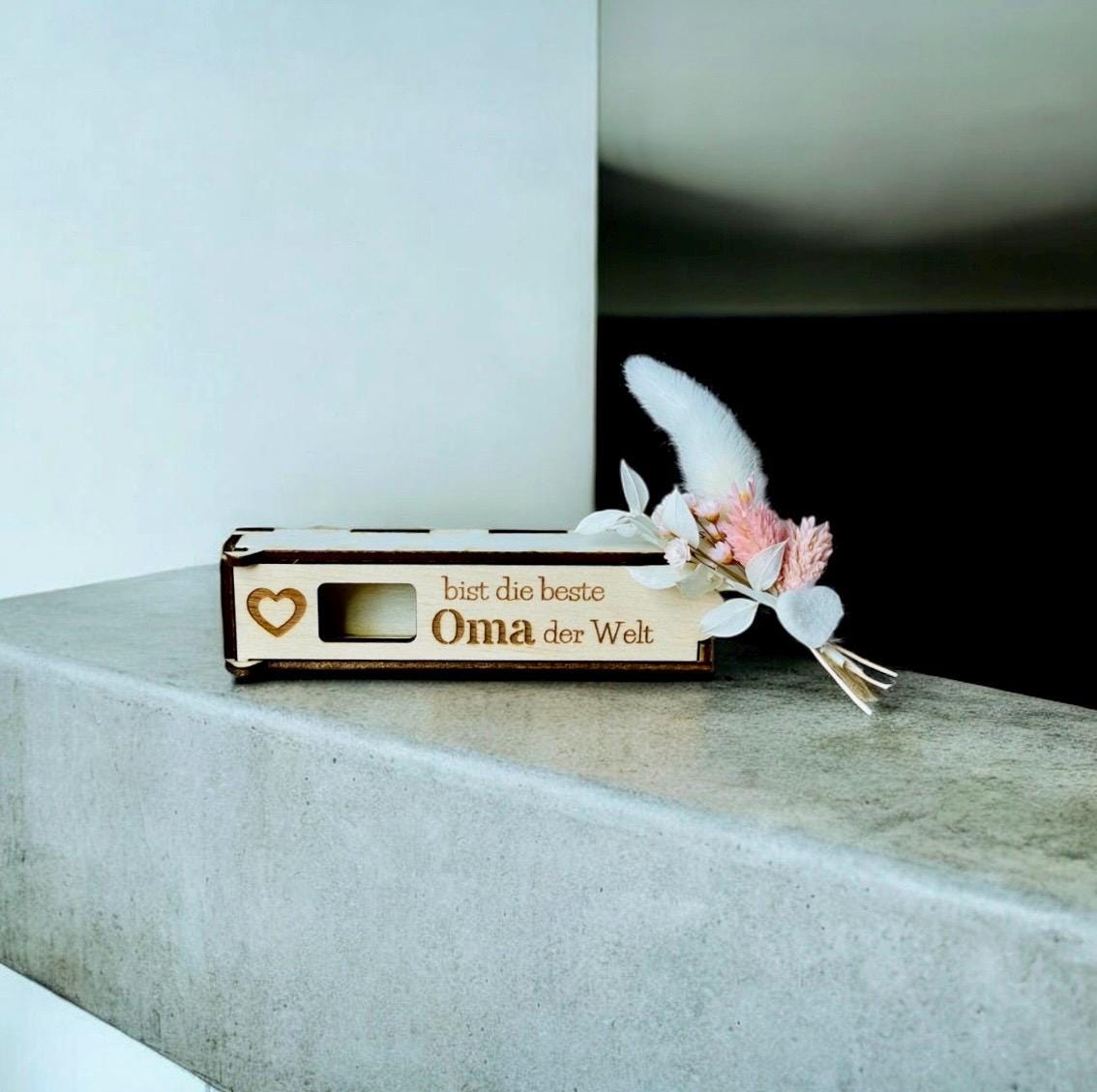 Schokoriegel case mit der Aufschrift "beste/r Oma Opa Papa Mama" Schokoriegelbox Das Glückswerk
