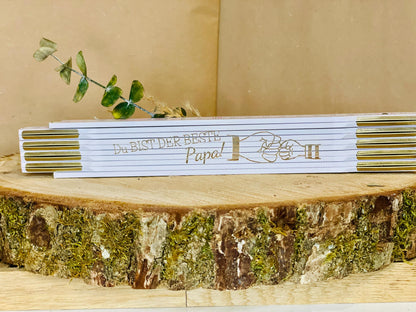 Zollstock mit Wuschgravur als Geschenk für Papa oder Opa