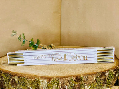 Zollstock mit Wunschgravur, personalisiertes Geschenk für Papa oder Opa, DasGlueckswerk, Personalisierte Geschenk, Tools, 