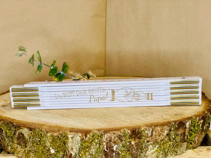 Zollstock mit Wunschgravur, personalisiertes Geschenk für Papa oder Opa, DasGlueckswerk, Personalisierte Geschenk, Tools, 