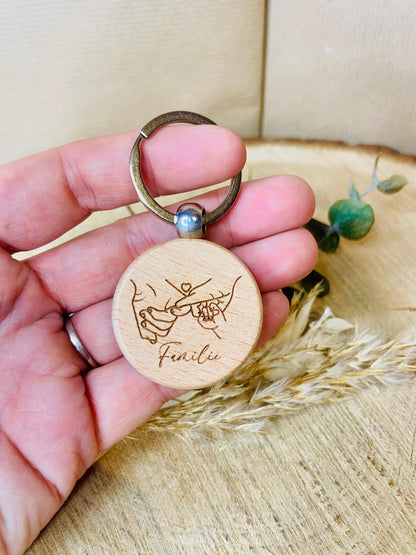 Paare, Familien und Freunde
    Personalisierte Geschenke mit Namen oder Wunschtext
    Schlüsselanhänger aus Holz mit individueller Gravur
    Erinnerung an die gemeinsame Zeit und Verbundenheit
    Familien- oder Partnergeschenk