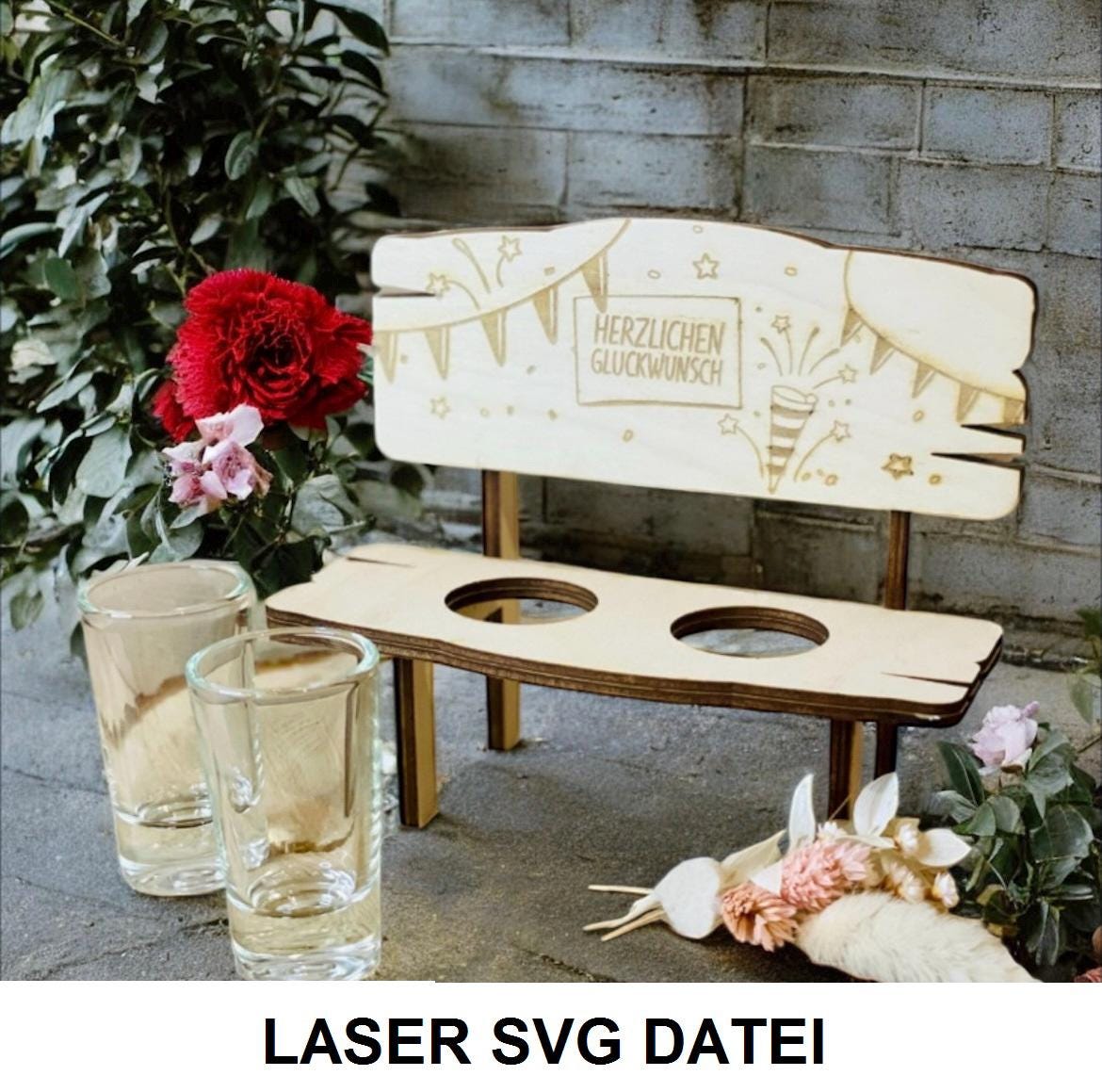 SVG Laser Datei Schnapsbank individuell, Vorlage für Sperrholz, Geschenk selbst gestalten, DasGlueckswerk, Digitale Laserdateien, Figurines & Knick Knacks, holz