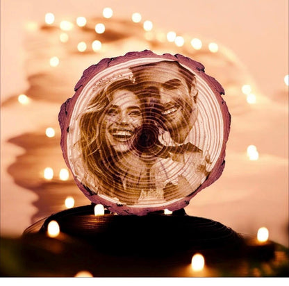 Personalisierte Baumscheibe 16cm mit Fotogravur, Holz Erinnerungsstück, Geschenk Geburtstag Hochzeit, DasGlueckswerk, Hochzeit & Liebe, Gifts For The Couple, Holz
