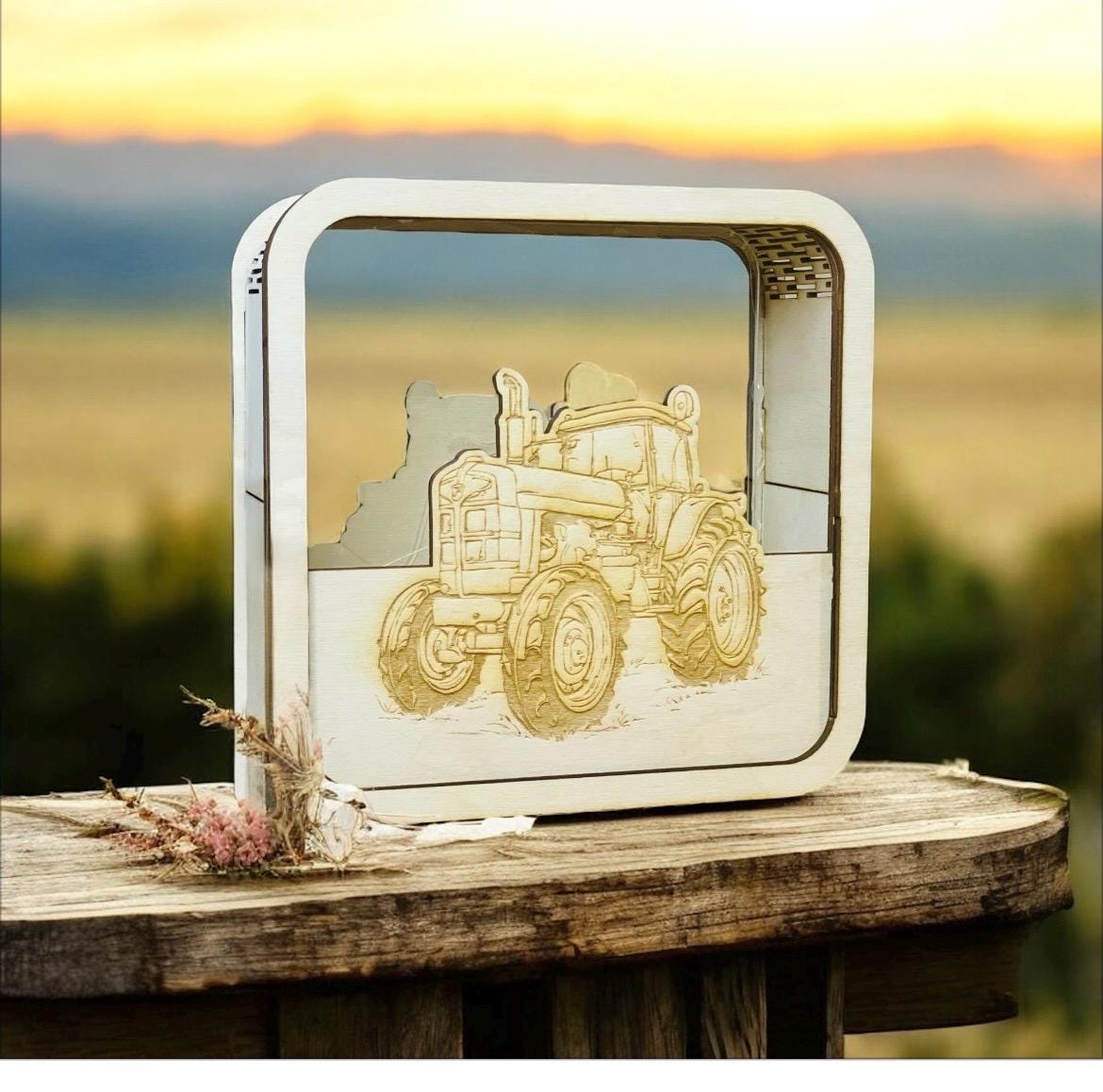 Personalisierte Spardose aus Holz mit Acrylglas für Kinder – Einhorn, Trecker & mehr!