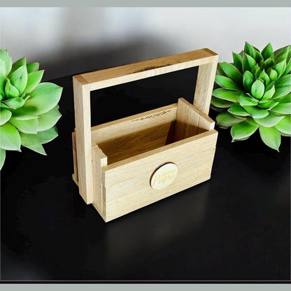 Geschenkkorb individualisierbar aus Holz diy Geschenk box Das Glückswerk