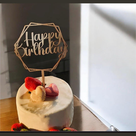 Cake topper für die Geburtstorte „happy Birthday“ aus Holz oder Acrylglas cake Topper Das Glückswerk
