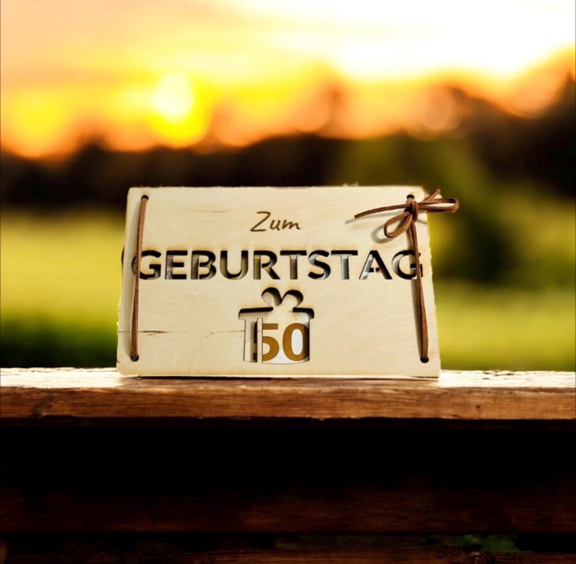 Geldgeschenk Karte Holz Lederband, Geburtstagskarte aus Holz, Größe A4 bis A7, DasGlueckswerk, Geburtstag, Greeting Cards, holz, leder