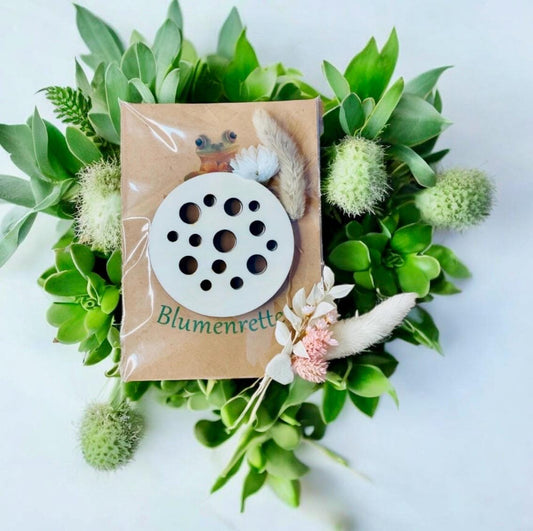 Blumenretter naturbelassen aus Holz nett verpackt passend für Glück Gläser Blumenretter Das Glückswerk