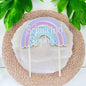 Cake Topper Einschulung, Holz mit bunten Acryl-Regenbogen, Name personalisiert, DasGlueckswerk, Geburtstag, Cakes, 