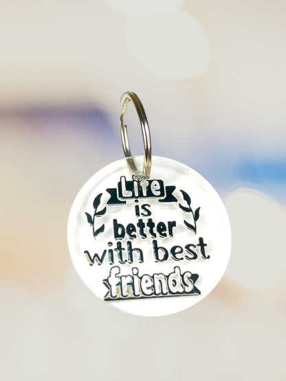 Schlüsselanhänger Acryl Life is better with best friends, Geschenk für beste Freundin, DasGlueckswerk, Schlüsselanhänger, Keychains, Acryl, Metall