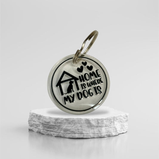 Schlüsselanhänger "Home is where my dog is" – Liebevolle Botschaft für Hundefreunde