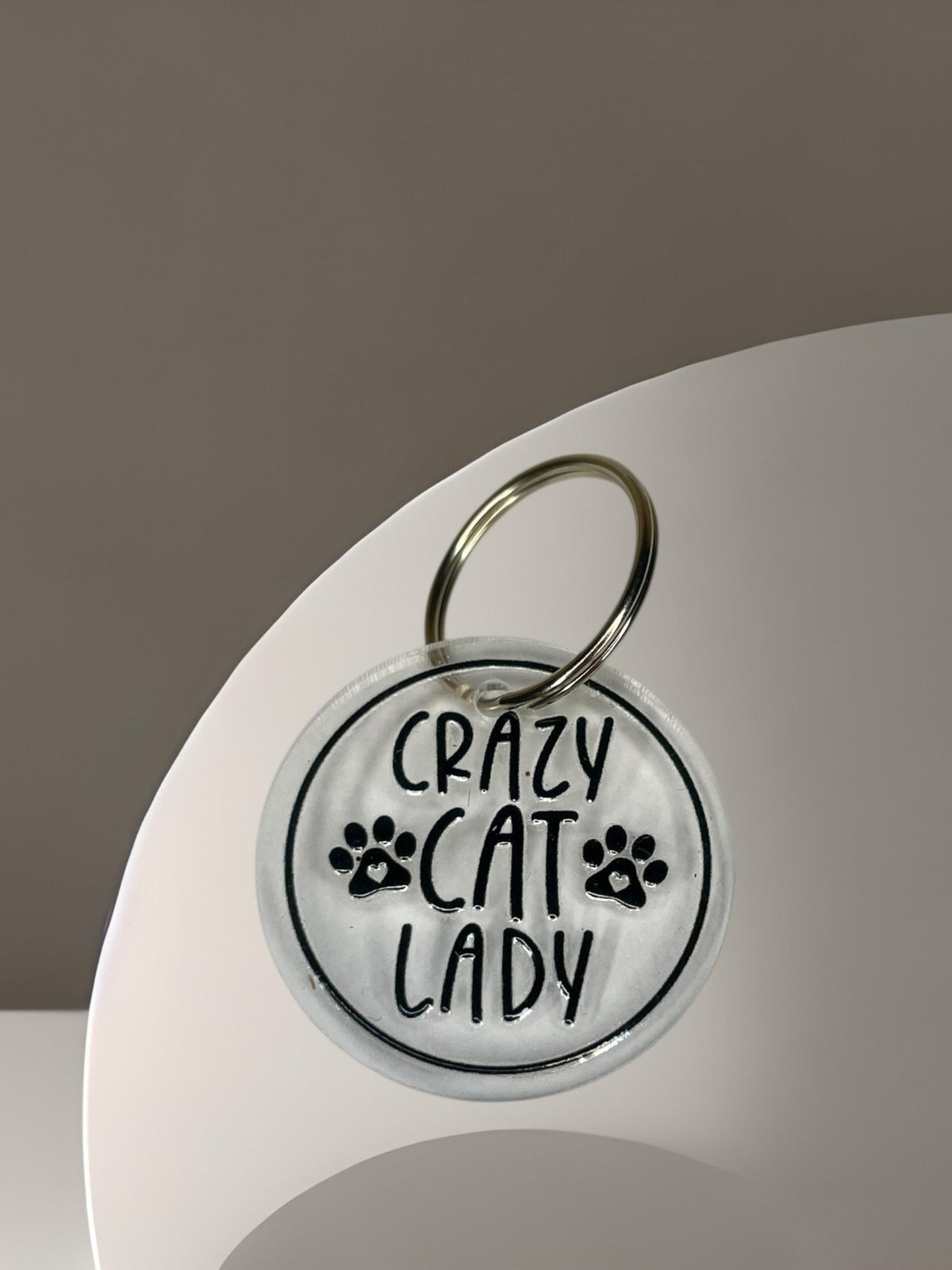 Schlüsselanhänger Crazy Cat Lady, Acryl Anhänger für Katzenmama, lustiges Katzengeschenk, DasGlueckswerk, Tierfreunde, Keychains, Acryl, Metall
