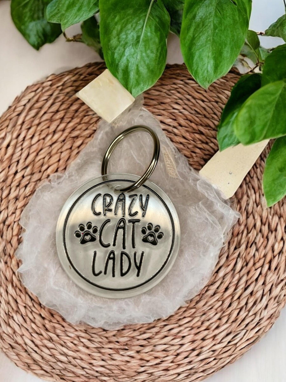 Schlüsselanhänger Crazy Cat Lady, Acryl Anhänger für Katzenmama, lustiges Katzengeschenk, DasGlueckswerk, Tierfreunde, Keychains, Acryl, Metall