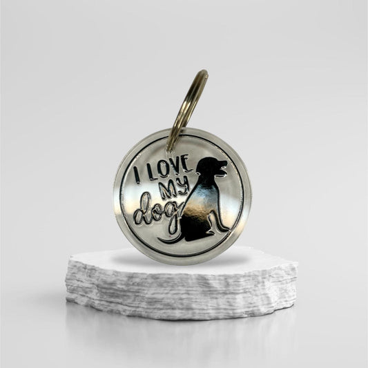 Schlüsselanhänger "I love my dog" – Klare Botschaft für Hundefans aus Acryl