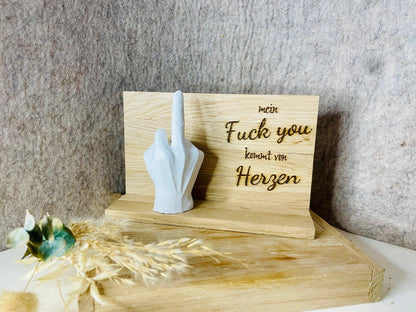 mein fuck you kommt von herzen liebe hassliebe mittelfinger stinkefinger kumpel freund geschenkidee Mitbringsel Kleinigkeit Geschenkkarte Bruder schwester Geburtstag Geburtstagsgeschenk für Individuelles individualisiert personalisiert lustig witzig