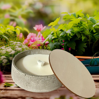 Betonkerze mit Dauerdocht, rustikale Betonoptik, 13 cm breit, Geschenk für Kerzenliebhaber, DasGlueckswerk, Kerzen aus Beton, Container Candles, holz, wachs, Beton, Glasfaser