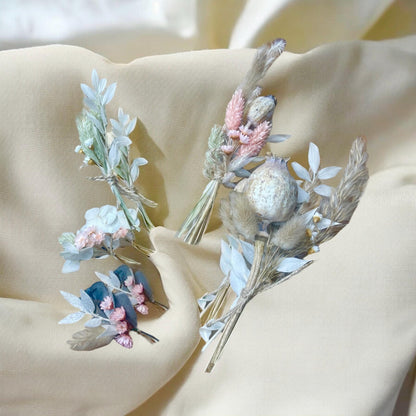 Trockenblumenstrauß Add-on klein, Mini Deko Ergänzung für Geschenke aus Holz, DasGlueckswerk, Hochzeit & Liebe, Dried Flowers, Trockenblumen