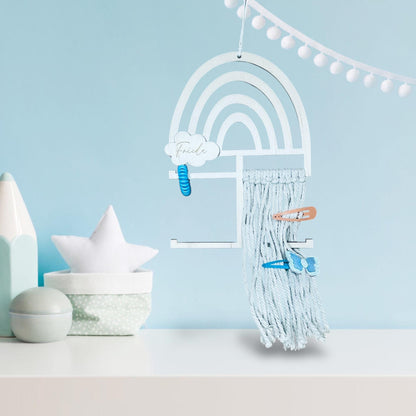 Personalisierter Haarspangenhalter Regenbogen Holz | Aufbewahrung Haarspangen & Haargummis | Geschenk Mädchen Kinderzimmer Deko Aufsteller Flothkötter Shop
