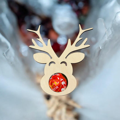 Rentier Weihnachtskugel für Schokoladenkugel als Geschenkidee Das Glückswerk