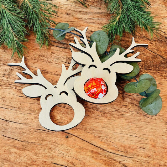 Rentier Weihnachtskugel für Schokoladenkugel als Geschenkidee Das Glückswerk