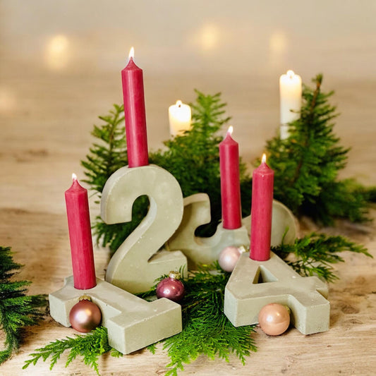 Adventskranz zahlen Weihnachtsdekoration Winterzeit für Stabkerzen Kerzen 1 2 3 4 Das Glückswerk