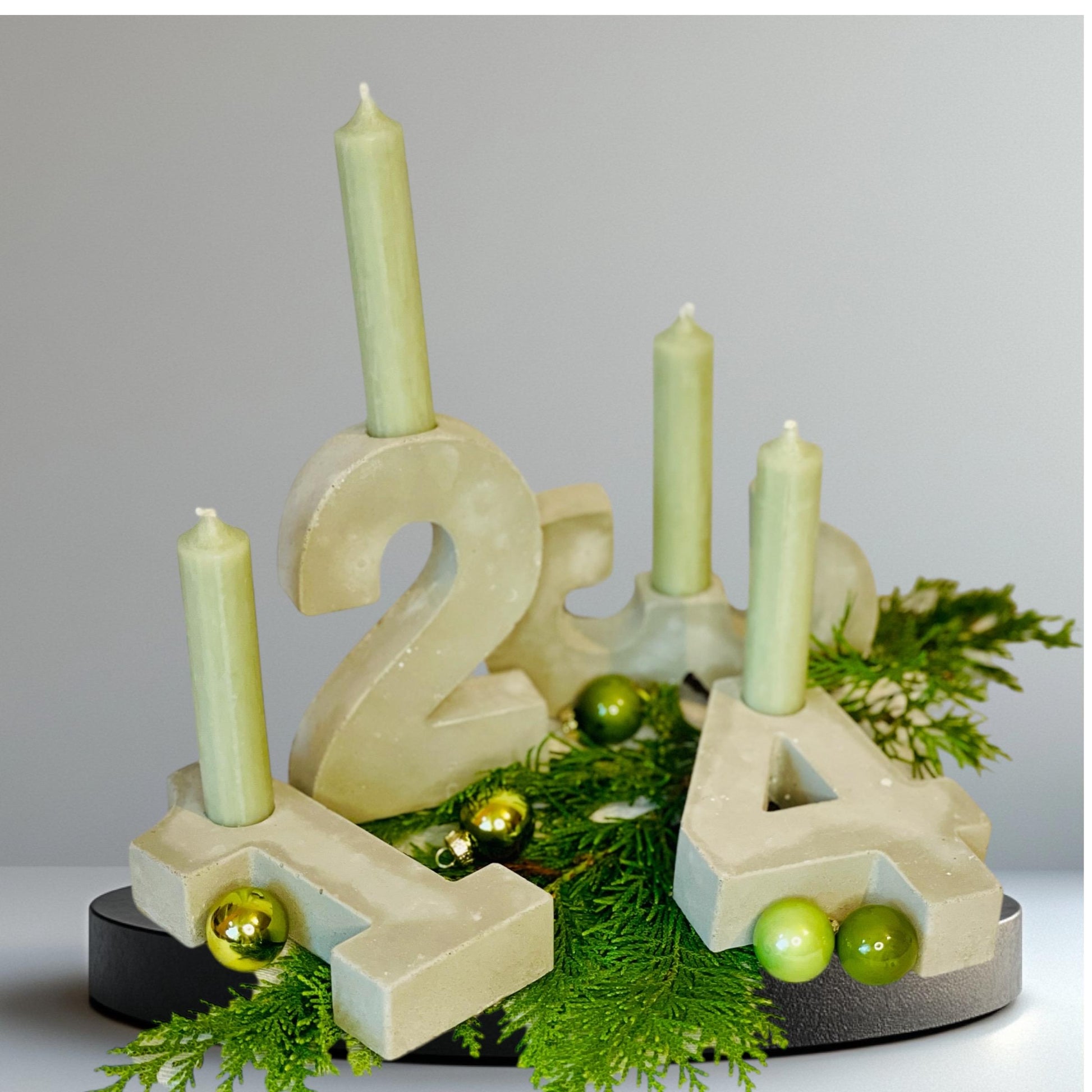 Adventskranz zahlen Weihnachtsdekoration Winterzeit für Stabkerzen Kerzen 1 2 3 4 Das Glückswerk