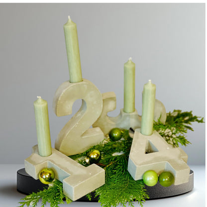Adventskranz zahlen Weihnachtsdekoration Winterzeit für Stabkerzen Kerzen 1 2 3 4 Das Glückswerk
