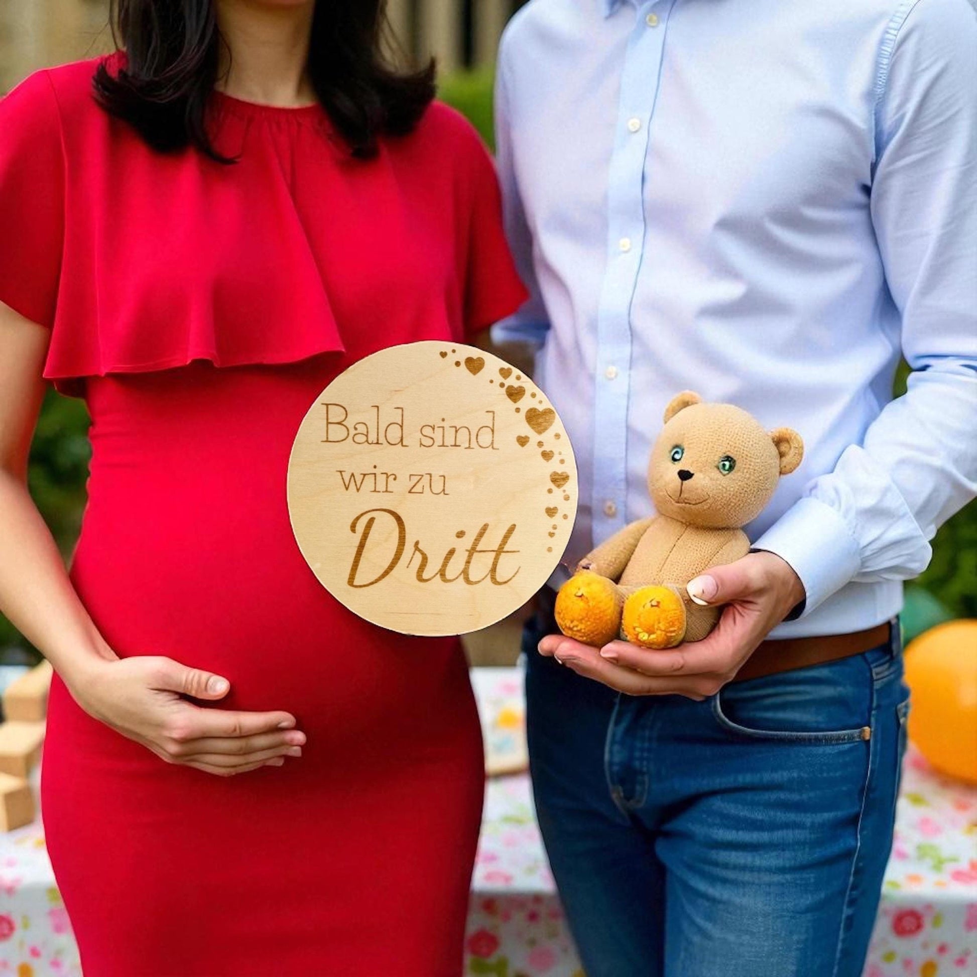 Schwangerschaft mitteilen Baby wir sind bald zu dritt viert fünft Das Glückswerk