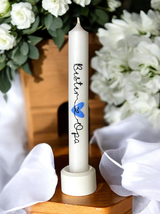 Personalisierte Stabkerze 16 cm x 2,2 cm | „Bester Opa / Papa / Kollege“ wählbar | Geschenkidee Das Glückswerk