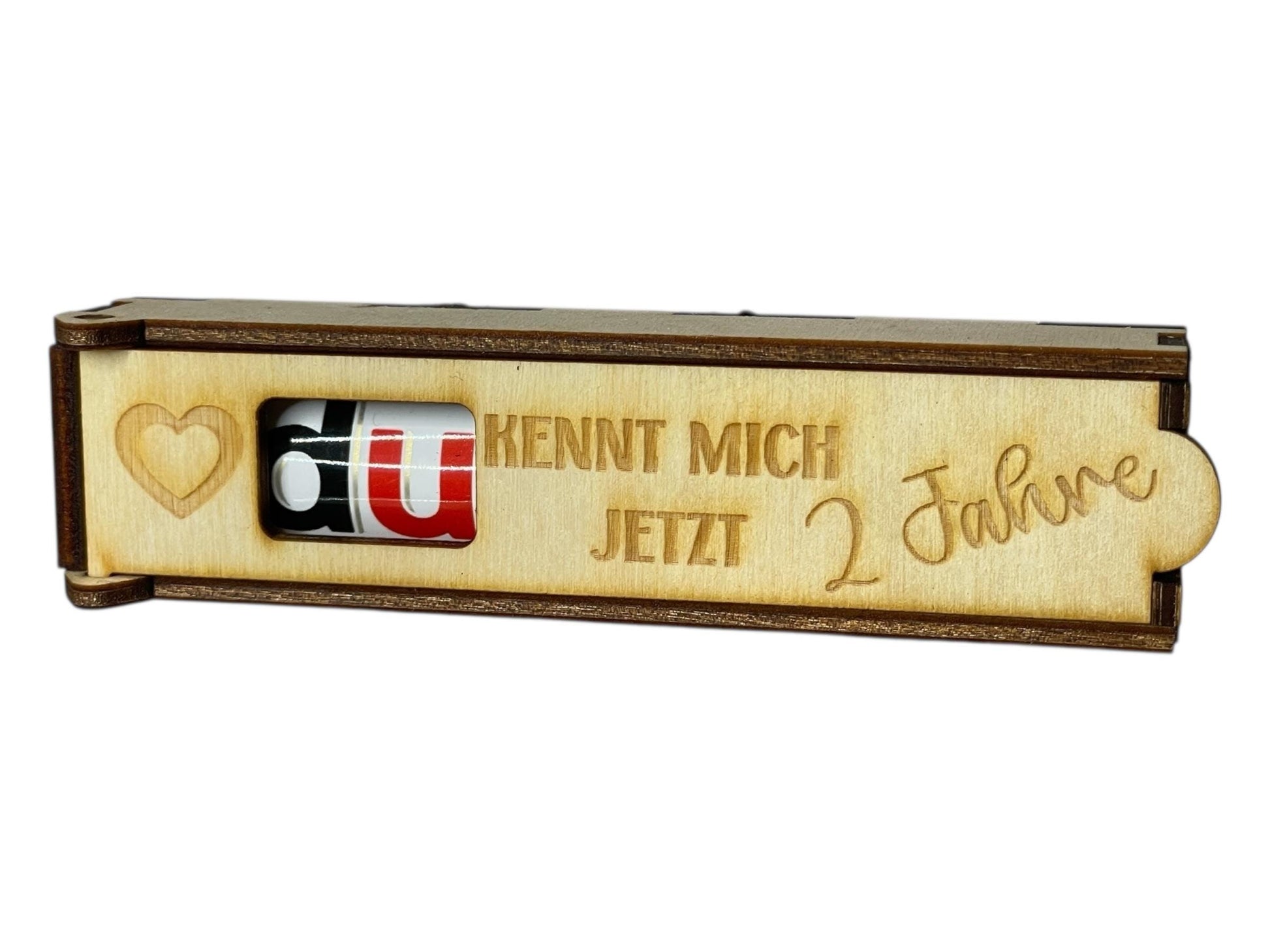 Holz Schokoladenhülle mit Gravur – „Du kennst mich jetzt [x] 1 2 3 4 5 6 Jahre“ | Geschenkidee Freundschaft & Beziehung Das Glückswerk