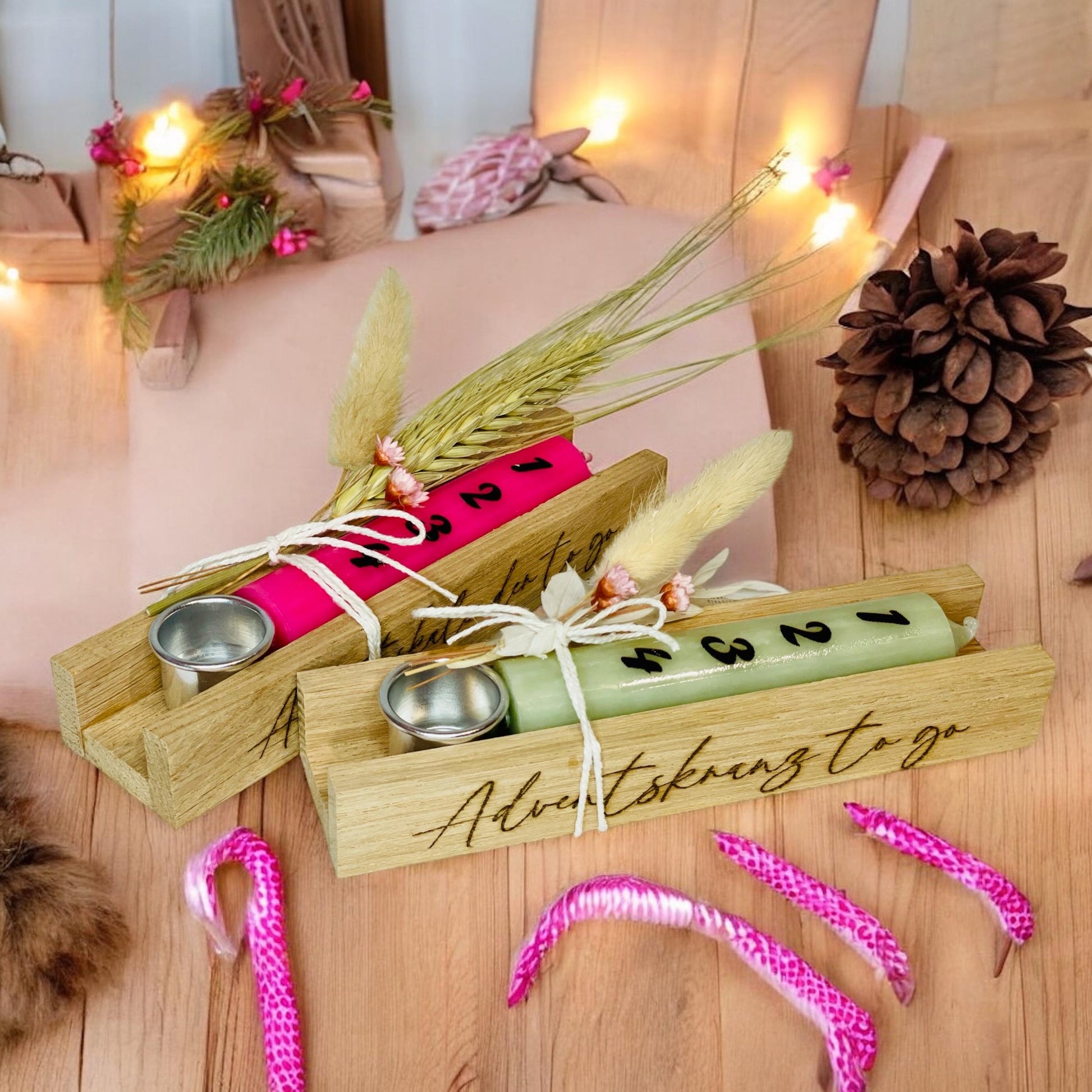Adventskalener to go - mini Adventskranz zum verschenken Das Glückswerk